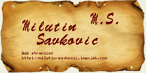 Milutin Savković vizit kartica